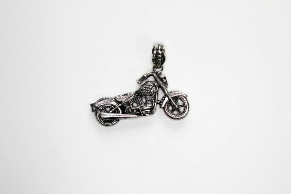 Anhänger für Halskette Harley Motorrad mit Totenkopf massiv Silber 925