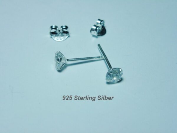 Ohrstecker 925 Sterling Silber 4mm Zirkonia Ohrring Damen Kinder Geschenkidee