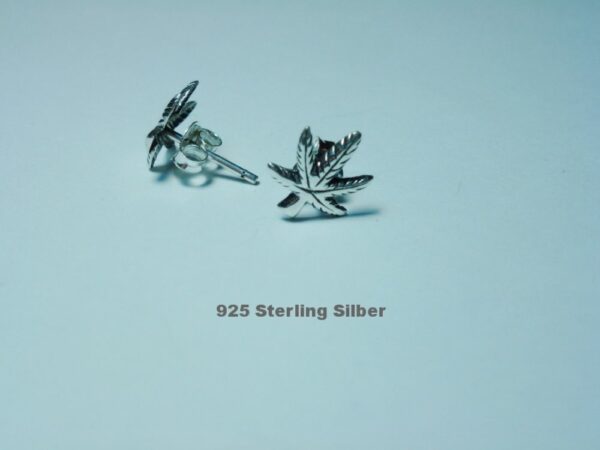 Ohrstecker 925 Sterling Silber Cannabis Blatt Geschenkidee
