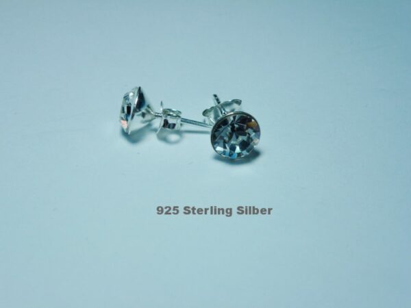 Ohrstecker 925 Sterling Silber mit eingearbeitetem Zirkonia Klar 6.5mm