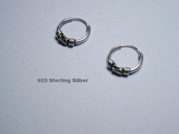 Creolen 925 Sterling Silber 1,5 cm 2,5 mm Bali  Hoop Keltisch Keltik