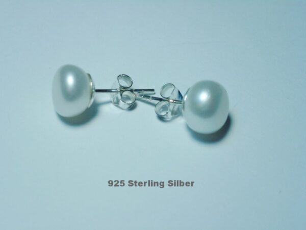 Ohrstecker 925 Sterling Silber echt Süßwasser 8 mm Perle