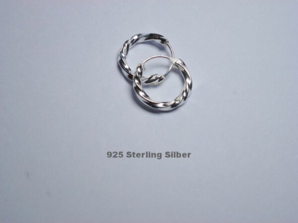 Creolen 925 Sterling Silber  gedreht 1,2 cm 2 mm Kreole Creole