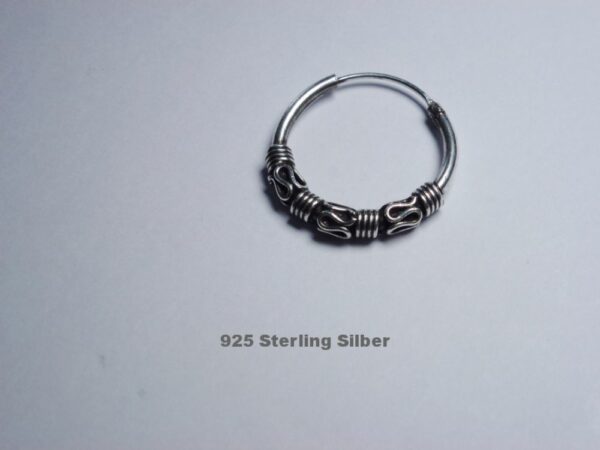 Creole 925 Sterling Silber 2 cm 3 mm Bali  Hoop Keltisch Keltik Pircing