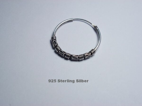 Creole 925 Sterling Silber 2,5 cm 3 mm Bali  Hoop Keltisch Keltik Pircing